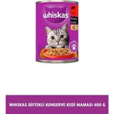 Whiskas Biftekli Sığır Etli Konserve Kedi Maması 400 GR Gravy Soslu Premium Kalite