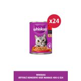 Whiskas Konserve Sığırlı Kedi Mama 24 X 400 gr