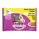 Whiskas Kümes Hayvanlı Seçenekleri Jöleli Pouch 4 x 85 gr Kedi Konserve Maması