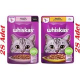 Whiskas Pouch Jöle Içerisinde Tavuklu -Somonlu Yetişkin Konserve Kedi Maması 85 Gr*56 Adet