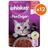 Whiskas Pouch Pure Delight Sığır Etli Kedi Yaş Maması 85 Gr x 12 Adet