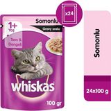Whiskas Pouch Somon Balıklı Yaş 100gr x 24 Adet Kedi Maması