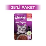 Whiskas Pure Delight Sığır Etli Yetişkin Kedi Yaş Maması 85 gr 28 Adet