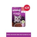 Whiskas Pure Delight Sığırlı Kedi Poşet Kedi Yaş Mama 85 gr 24x