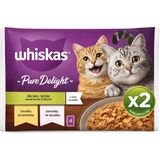 Whiskas Pure Delight Tavuk Dilimli Yaş Kedi Maması 4X85 gr x 2 Adet