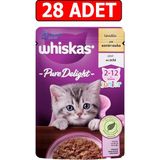 Whiskas Pure Delight Tavuklu Yavru Kedi Konserve 85GR 28ADET Pouch Kedi Islak Mama Kedi Yaş Maması