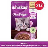 Whiskas Pure Delight Yavru Tavuklu 12 x 85 gr Yavru Kediler İçin Doğal Yaş Mama