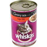 Whiskas Sığır Etli Kedi Konservesi 400 gr Ekonomik Mama Segmenti 12 Adet Lezzetli Tat