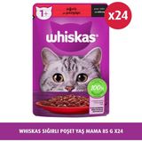 Whiskas Sığırlı Kedi Maması 85 gr 24 Adet Yüksek Kaliteli Polonya Menşeli Besin İçeriği