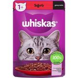 Whiskas Sığırlı Yetişkin Kedi Maması 85 gr x 28 Adet Tahıllı Gravy Soslu Lezzet