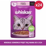 Whiskas Somonlu Yaş Kedi Maması 85 gr 24X Yetişkin Kediler İçin Besleyici İçerik