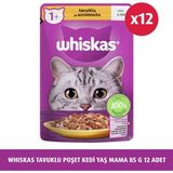 Whiskas Tavuklu Poşet Kedi Yaş Mama 85 g 12 Adet Yetişkin Kediler için Besleyici ve Lezzetli