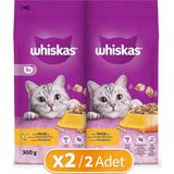 Whiskas Tavuklu ve Sebzeli Yetişkin Kedi Maması 300 gr 2 Adet