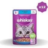 Whiskas Ton Balıklı Yaş Mama Poşet 85 gr - (12 Adet) Besleyici İçerik ile Kedi Maması
