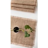 White Alamode Jüt Kumaş Dikdörtgen Amerikan Servisi Dörtlü Set 33x40 Cm