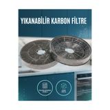 White Daisy YIKANABİLİR Bacasız Üç Tırnak Aspiratör Ve Davlumbaz Karbon Filtre (2 Adet )155 Mm