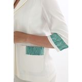 White Diamond Kadın 3/4 Kol Çizgili Detaylı Modern Kesim Blazer Ceket - 38 - Beyaz