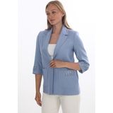 White Diamond Kadın 3/4 Kol Çizgili Detaylı Modern Kesim Blazer Ceket - 44 - Buz Mavi