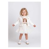 White Fashion Ceket Tütü Etek T-shirt 3'lü Kız Çocuk Takım