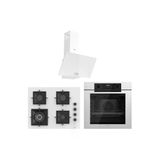 White Fryart 3 Lü Ankastre Set ( Qep63cb - Sc406-Wfa - D087) 65 Cm Wok Bek Ocak