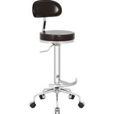 White Furniture Alfa Arkalıklı Tekerlekli Bar Taburesi - Siyah