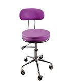 White Furniture Arena Deri Arkalıklı Tekerlekli Tabure Modell - Pembe