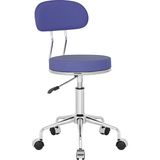 White Furniture Arena Küçük Arkalıklı Tekerlekli Tabure - Mor