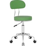 White Furniture Arena Küçük Arkalıklı Tekerlekli Tabure - Yeşil