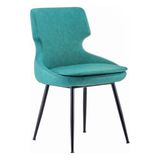 White Furniture Donna Metal Siyah Ayak Poliüretan Sünger Deri Rahat Sandalye - Turkuaz
