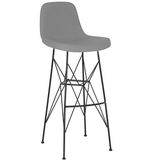 White Furniture Ikon Küçük Rahat Bar Sandalye 75 cm - Gri