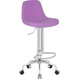 White Furniture Ikona Küçük Tekerlekli Bar Sandalyesi - Pembe