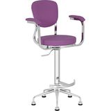 White Furniture Obje Kollu Rahat Bar Sandalyesi - Koyu Mor