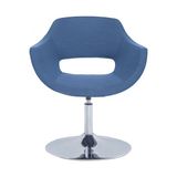 White Furniture Ultra Dönebilir Krom Flaş Ayak Poliüretan Sünger Ofis Bekleme Otel Lobi Sandalyesi - Mavi