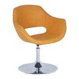 White Furniture Ultra Dönebilir Krom Flaş Ayak Poliüretan Sünger Ofis Bekleme Otel Lobi Sandalyesi - Turuncu