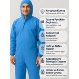 White Guard Mavi Tulum, Kapüşonlu Tek Kullanımlık Sms Koruyucu Tulum - 10 ' lu Pakette
