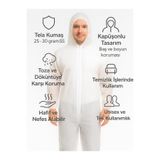 white guard Tek Kullanımlık Tela Temizlik Tulumu – 5 li Paket -Beyaz- Kapüşonlu