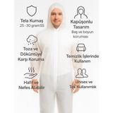 White Guard White Guard(20 Li Paket) Tek Kullanımlık Beyaz 25 Gr. Nonwoven Tela Tulum,kullan At Tulum