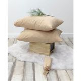 White Home 100% Pamuk Yumuşacık 50x70 Kumaşı 2 Adet Yastık - 50X90 - Açık Bej