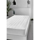White Home Kapitoneli Fitted Çift Kişilik Yatak Alezi - 180 x 200 cm - Beyaz