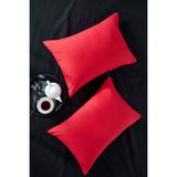 White Home Pamuk Yastık Kılıfı - 50 x 70 cm - Kırmızı
