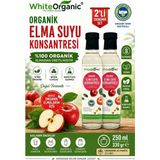 White Organic Organik Elma Suyu Konsantresi 330 gr 2'li Set Glütensiz Vegan Şeker Ilavesiz