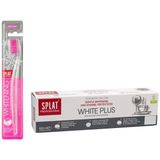 White Plus Diş Macunu 100 ml + Whitening Medium Diş Fırçası Pembe