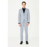 White Stone Açık Gri Yelekli Modern Kesim Takım Elbise - Regular Fit - 46