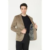 White Stone Açık Yeşil Fitilli Kadife Slim Fit Blazer Ceket Erkek Regular Kalıp Mat Yüzey - 46