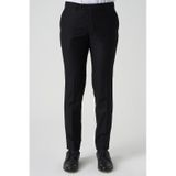 White Stone Amadora P1029 Slim Fit Düz Kumaş Pantolon Siyah Siyah