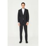 White Stone Antrasit Ince Çizgili Italyan Kesim Slim Takım Elbise - Regular Fit - 52