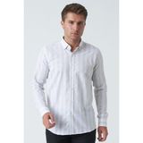 White Stone Armagh Slim Fit G2002 Pamuklu Keten Gömlek Mint - XL