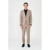 White Stone Bej Klasik Yaka Slim Fit Modern Erkek Takım Elbise - Regular Fit - 48