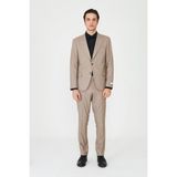 White Stone Bej Klasik Yaka Slim Fit Modern Erkek Takım Elbise - Regular Fit - 58