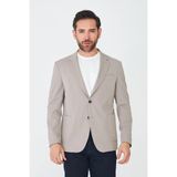 White Stone Bej Slim Fit Erkek Blazer Ceket - 54